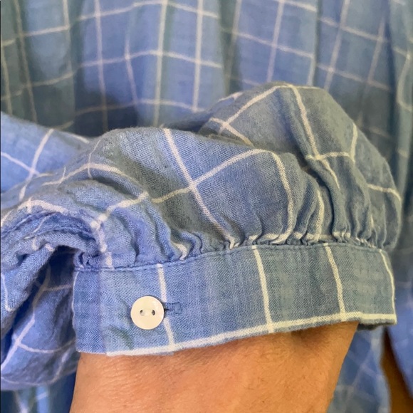 Old Navy Poplin Checked Chambray Top - Picture 4 of 4